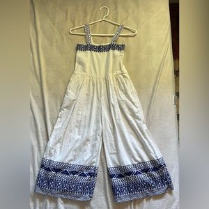 White and blue jumpsuit